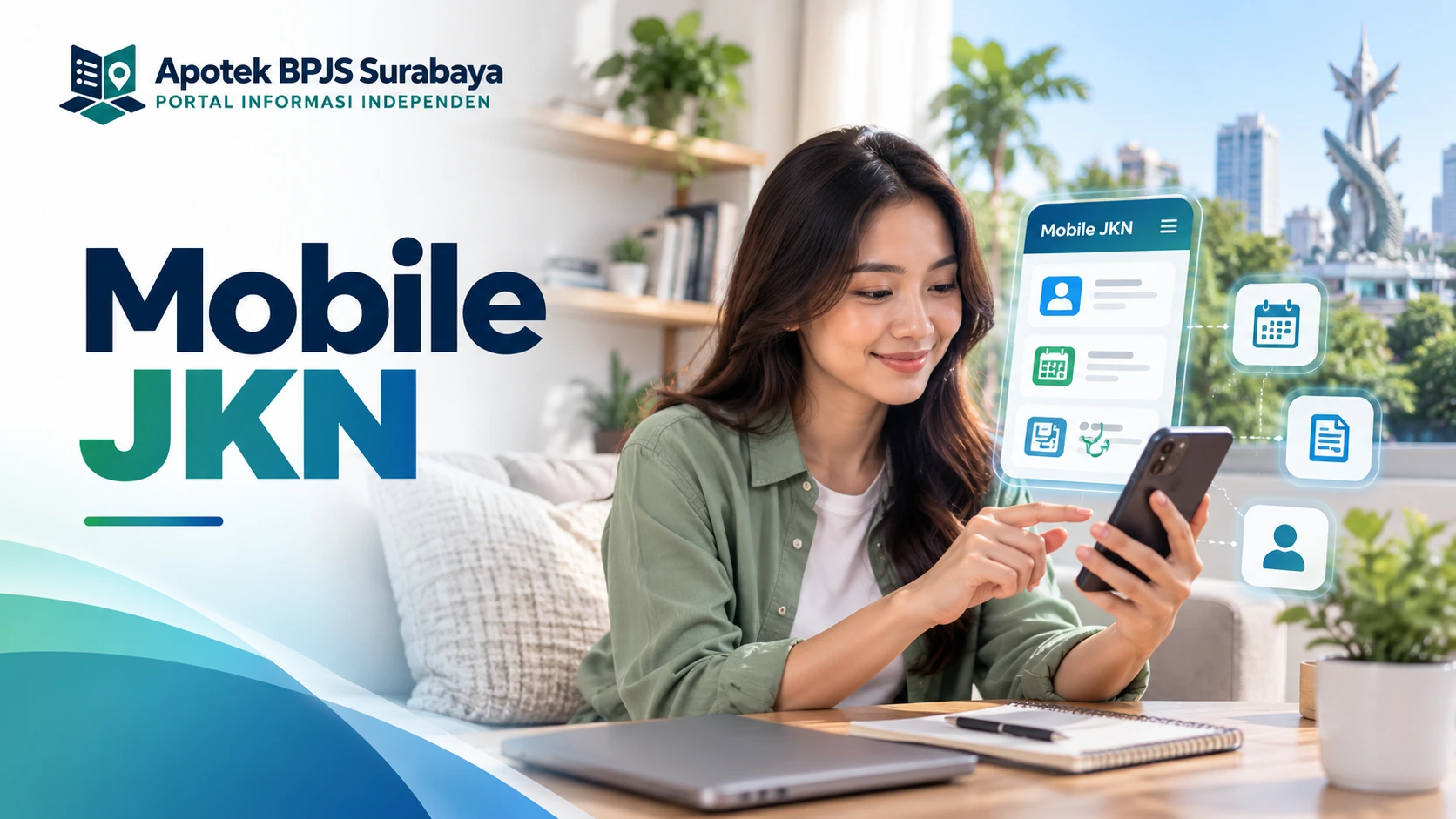 Banner panduan Mobile JKN untuk peserta di Surabaya